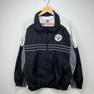 Vintage Pittsburgh Steelers NFL Windbreaker Jacket Large